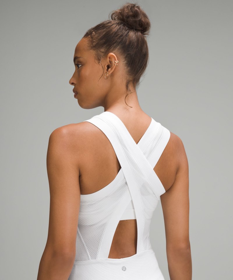 Lululemon Swiftly Tech Cross-Back Dress *Tennis White / White Online Outlet Sale