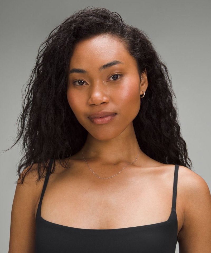 Lululemon Wundermost Ultra-Soft Nulu Square-Neck Spaghetti-Strap Bodysuit Black Online Outlet Sale
