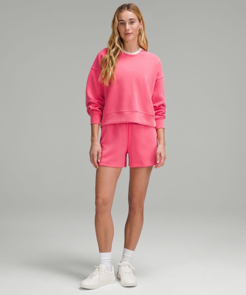 Lululemon Softstreme Perfectly Oversized Cropped Crew Glaze Pink Online Outlet Sale