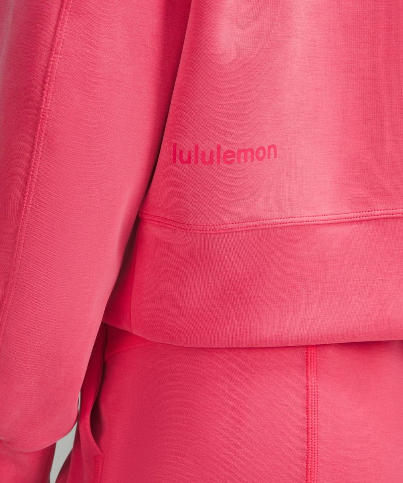 Lululemon Softstreme Perfectly Oversized Cropped Crew Glaze Pink Online Outlet Sale