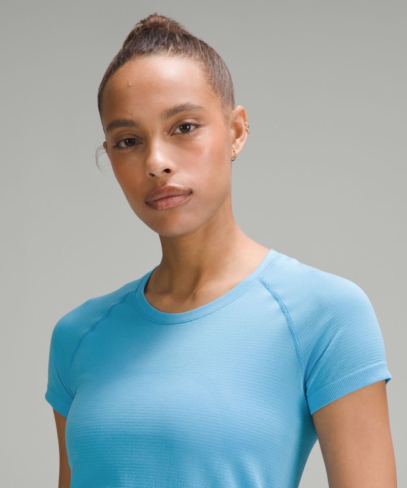 Lululemon Swiftly Tech Short-Sleeve Shirt 2.0 *Waist Length Kayak Blue Light / Kayak Blue Light Online Outlet Sale
