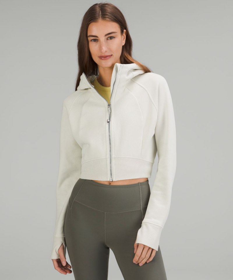 Lululemon Scuba Full-Zip Cropped Hoodie Bone Online Outlet Sale