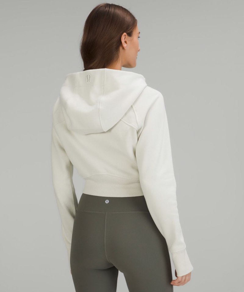 Lululemon Scuba Full-Zip Cropped Hoodie Bone Online Outlet Sale