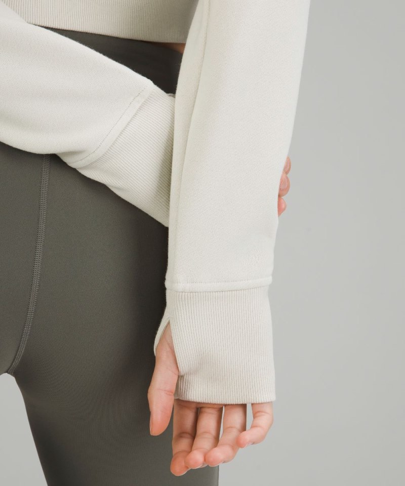 Lululemon Scuba Full-Zip Cropped Hoodie Bone Online Outlet Sale