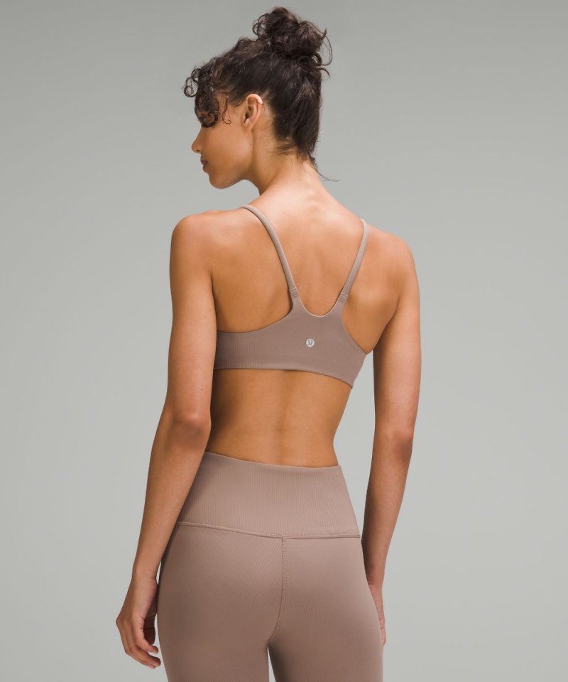 Lululemon Wunder Train Strappy Racer Bra Ribbed *Light Support, A / B Cup Taupetastic Online Outlet Sale