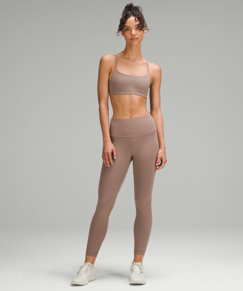 Lululemon Wunder Train Strappy Racer Bra Ribbed *Light Support, A / B Cup Taupetastic Online Outlet Sale