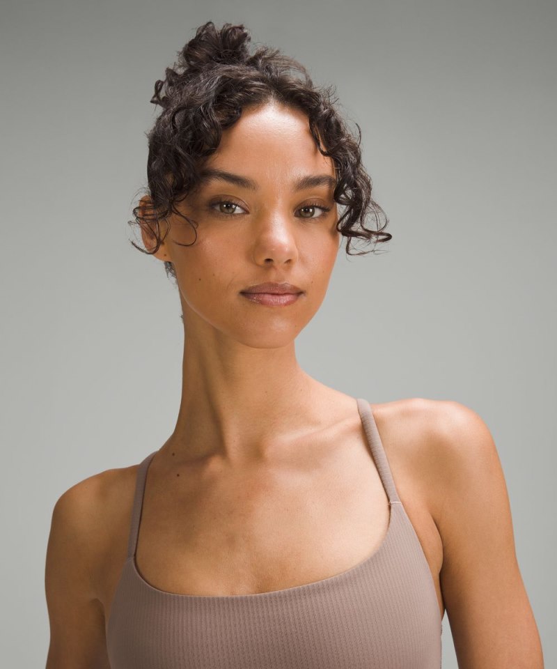 Lululemon Wunder Train Strappy Racer Bra Ribbed *Light Support, A / B Cup Taupetastic Online Outlet Sale