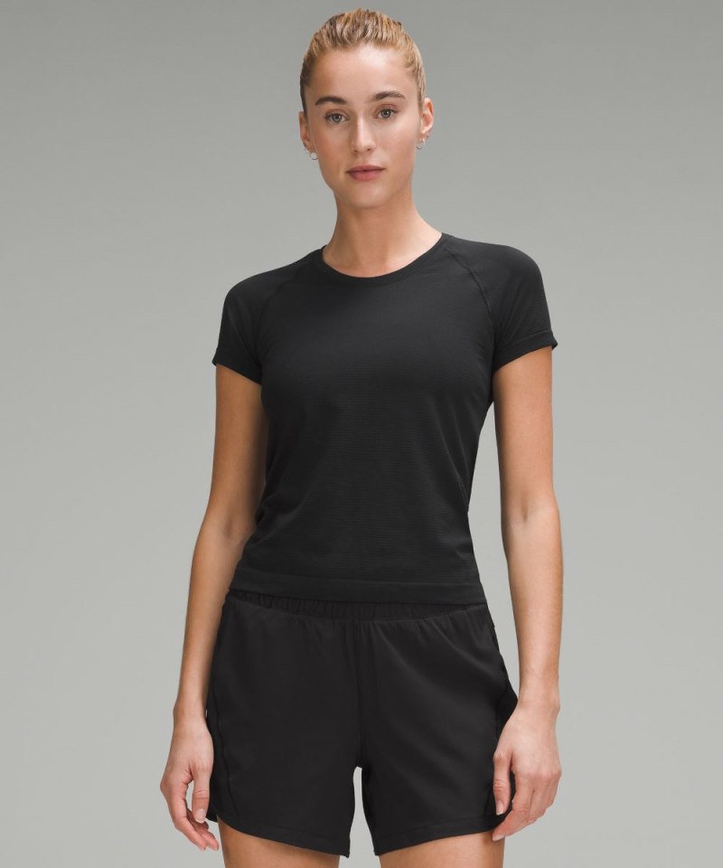 Lululemon Swiftly Tech Short-Sleeve Shirt 2.0 *Waist Length Black / Black (not available) Online Outlet Sale