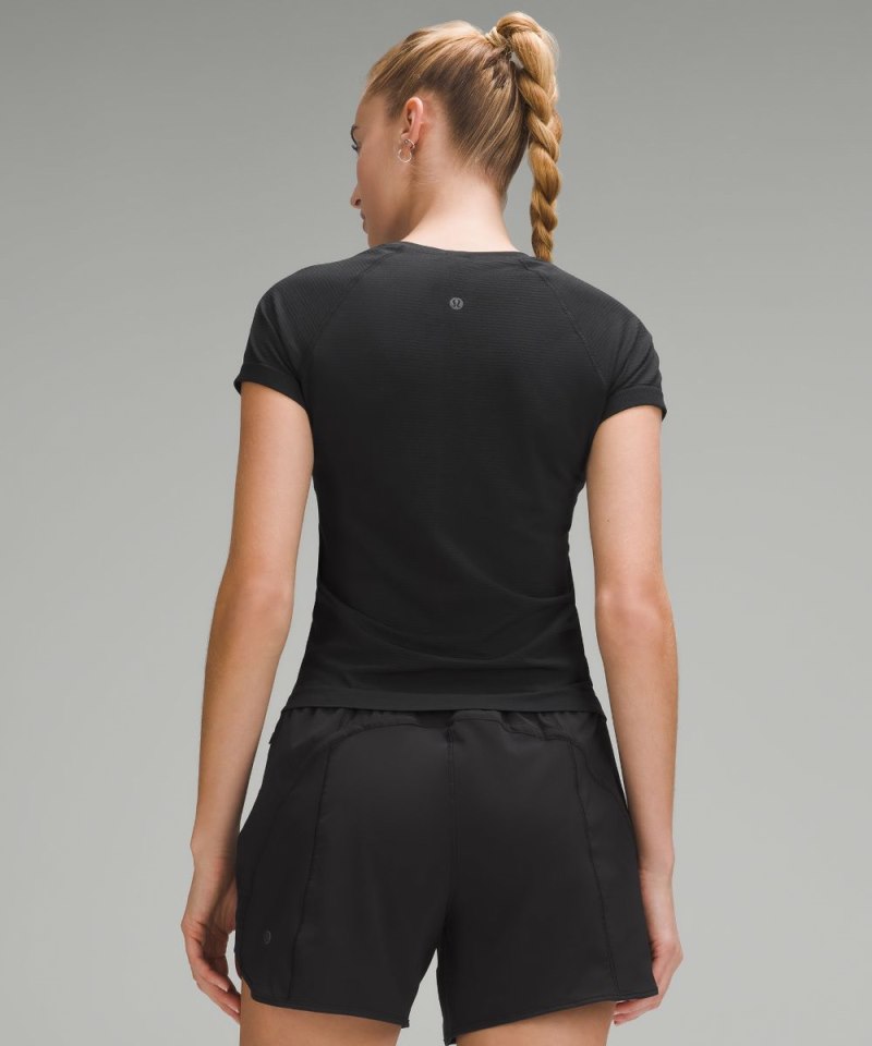 Lululemon Swiftly Tech Short-Sleeve Shirt 2.0 *Waist Length Black / Black (not available) Online Outlet Sale