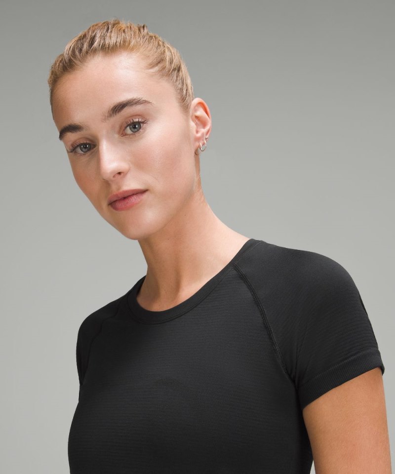 Lululemon Swiftly Tech Short-Sleeve Shirt 2.0 *Waist Length Black / Black (not available) Online Outlet Sale
