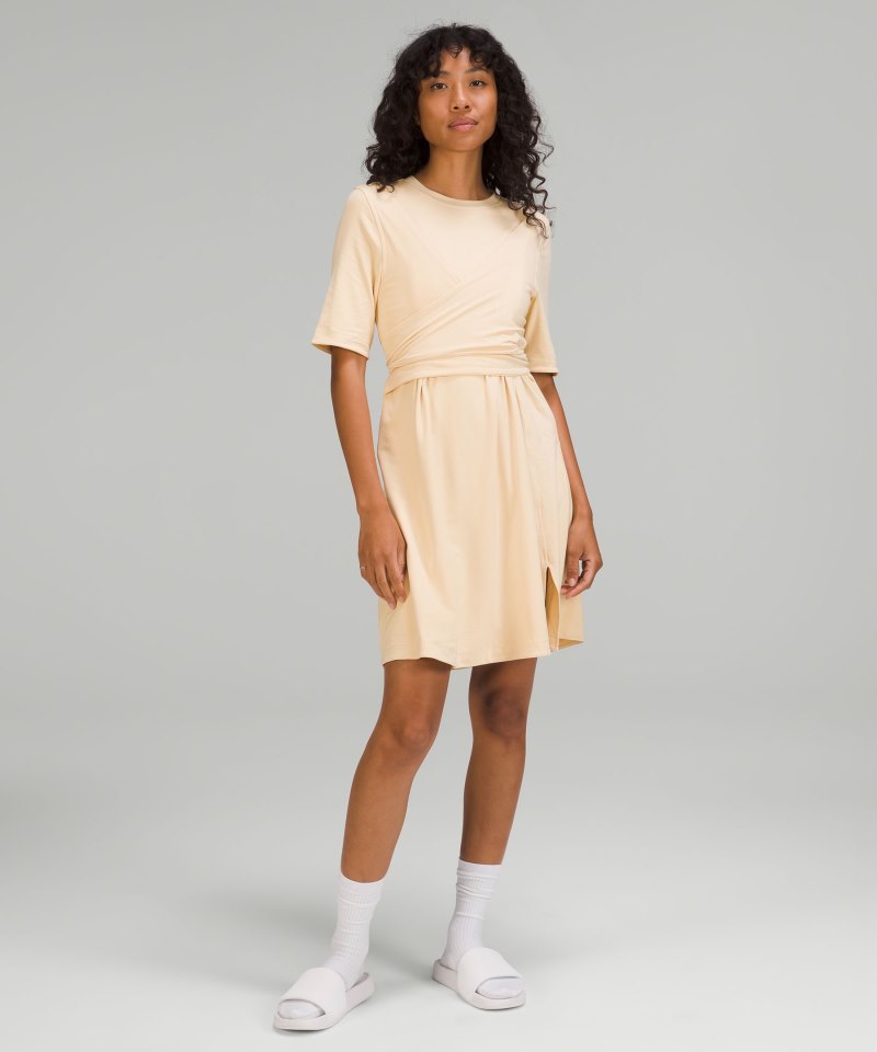 Lululemon Cotton Wrap-Front T-Shirt Dress Prosecco Online Outlet Sale