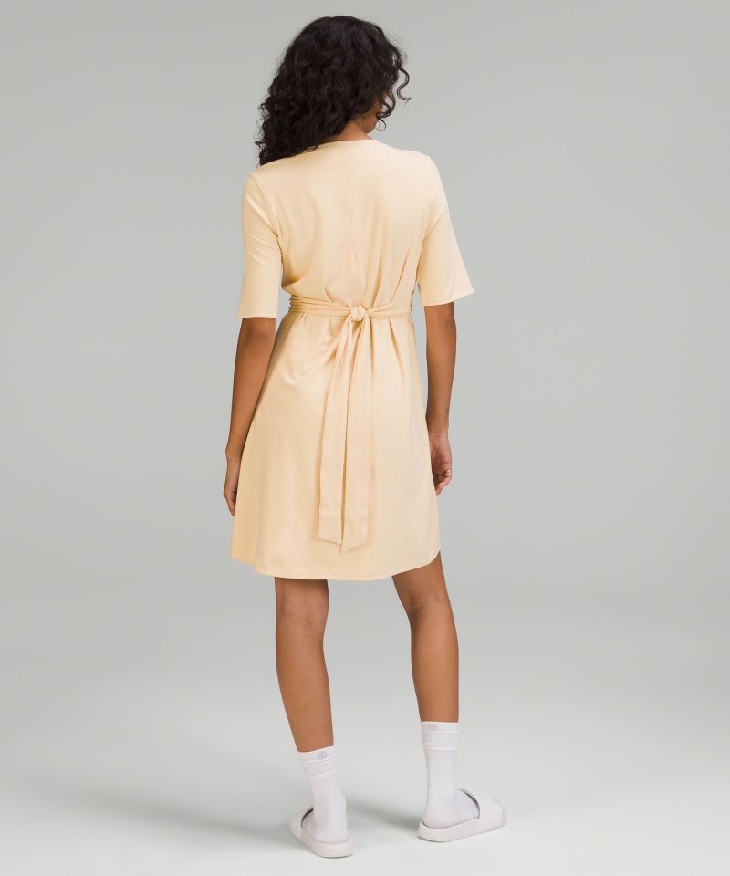 Lululemon Cotton Wrap-Front T-Shirt Dress Prosecco Online Outlet Sale