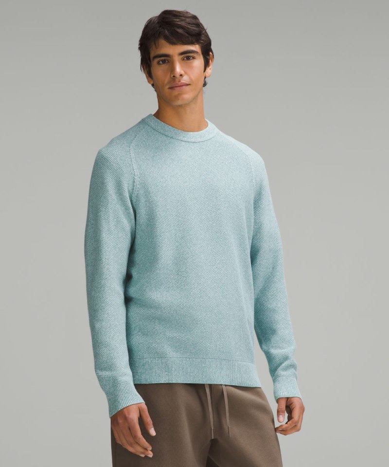 Lululemon Textured Knit Crewneck Sweater Heathered Sea Frost Online Outlet Sale