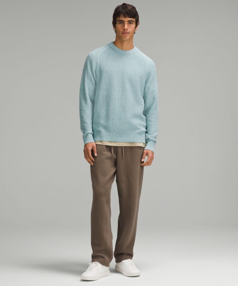 Lululemon Textured Knit Crewneck Sweater Heathered Sea Frost Online Outlet Sale