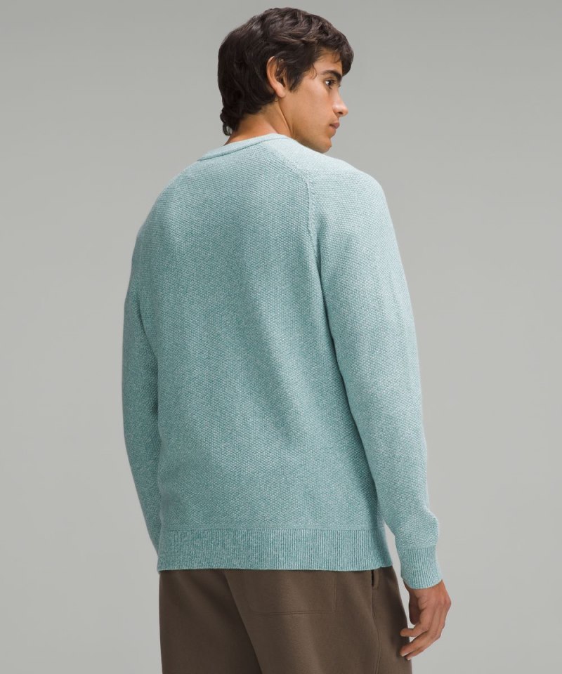 Lululemon Textured Knit Crewneck Sweater Heathered Sea Frost Online Outlet Sale