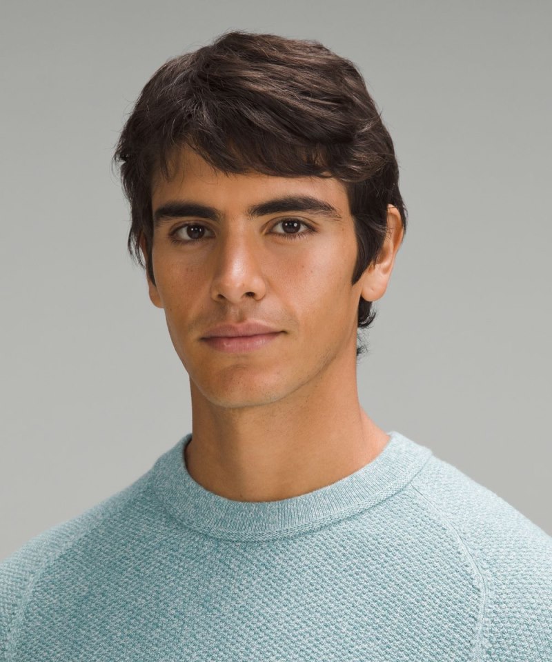 Lululemon Textured Knit Crewneck Sweater Heathered Sea Frost Online Outlet Sale