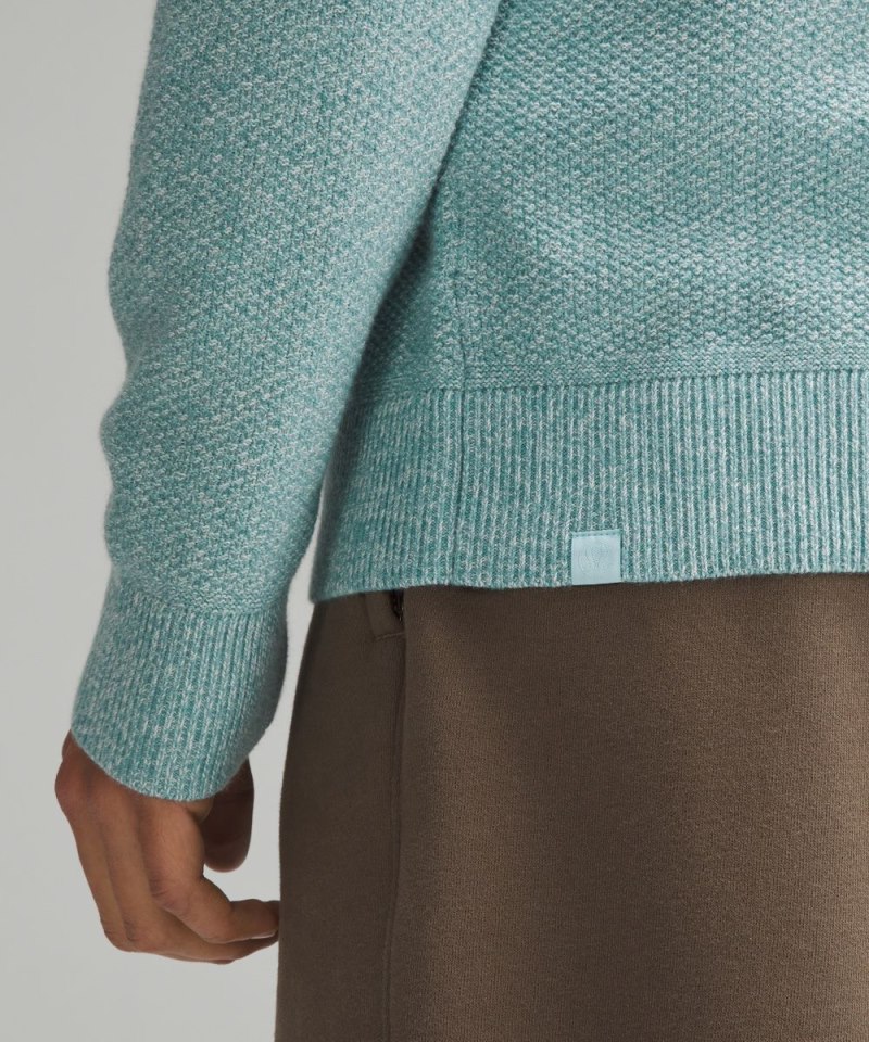 Lululemon Textured Knit Crewneck Sweater Heathered Sea Frost Online Outlet Sale