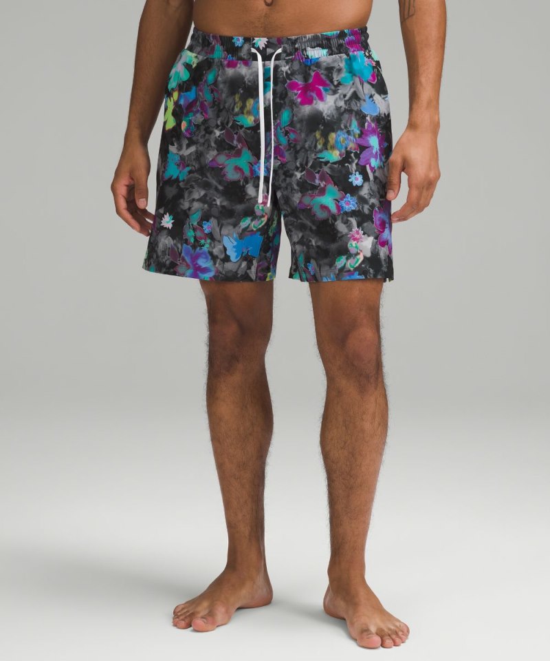 Lululemon Pool Short 7" *Lined Floral Freestyle Black Multi Online Outlet Sale