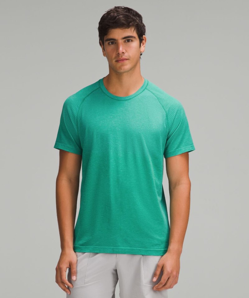 Lululemon Metal Vent Tech Short-Sleeve Shirt *Updated Fit Kayak Blue Light / Cascadia Green Online Outlet Sale