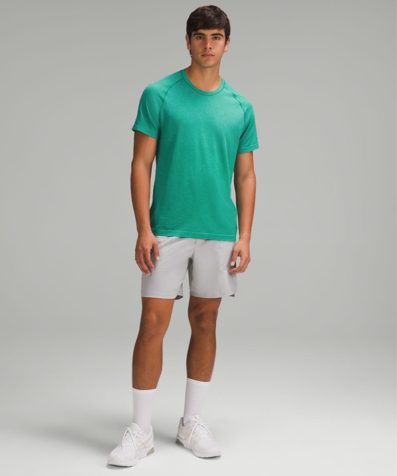 Lululemon Metal Vent Tech Short-Sleeve Shirt *Updated Fit Kayak Blue Light / Cascadia Green Online Outlet Sale