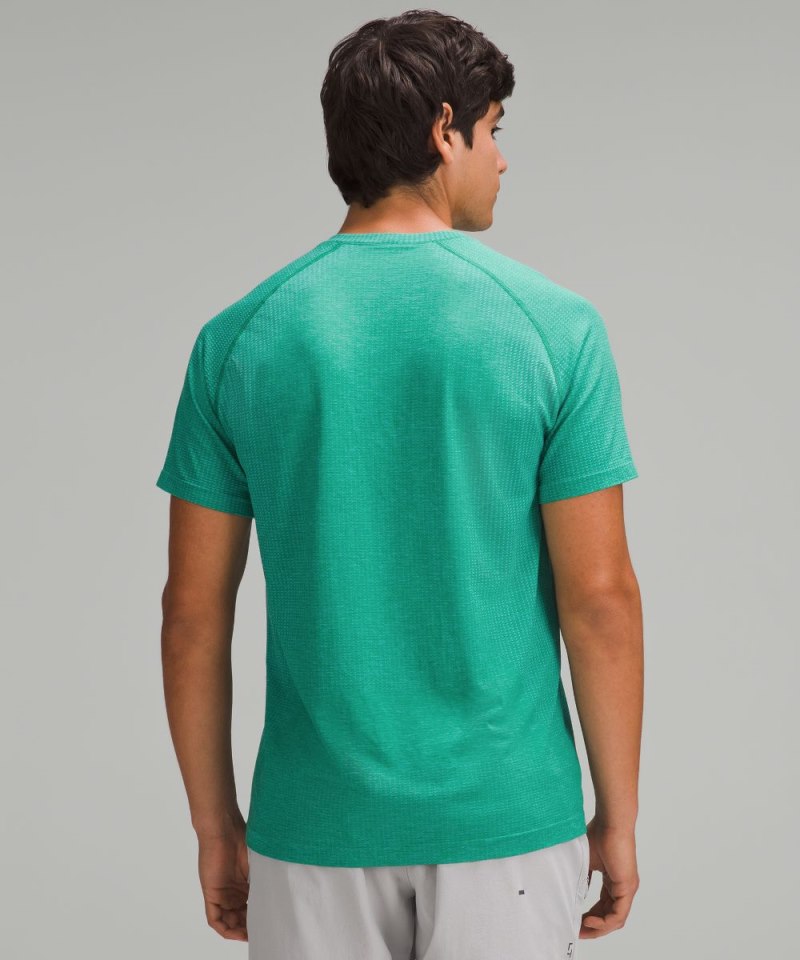 Lululemon Metal Vent Tech Short-Sleeve Shirt *Updated Fit Kayak Blue Light / Cascadia Green Online Outlet Sale