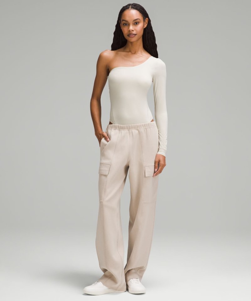 Lululemon Wundermost Ultra-Soft Nulu Long-Sleeve One-Shoulder Bodysuit Mojave Tan Online Outlet Sale