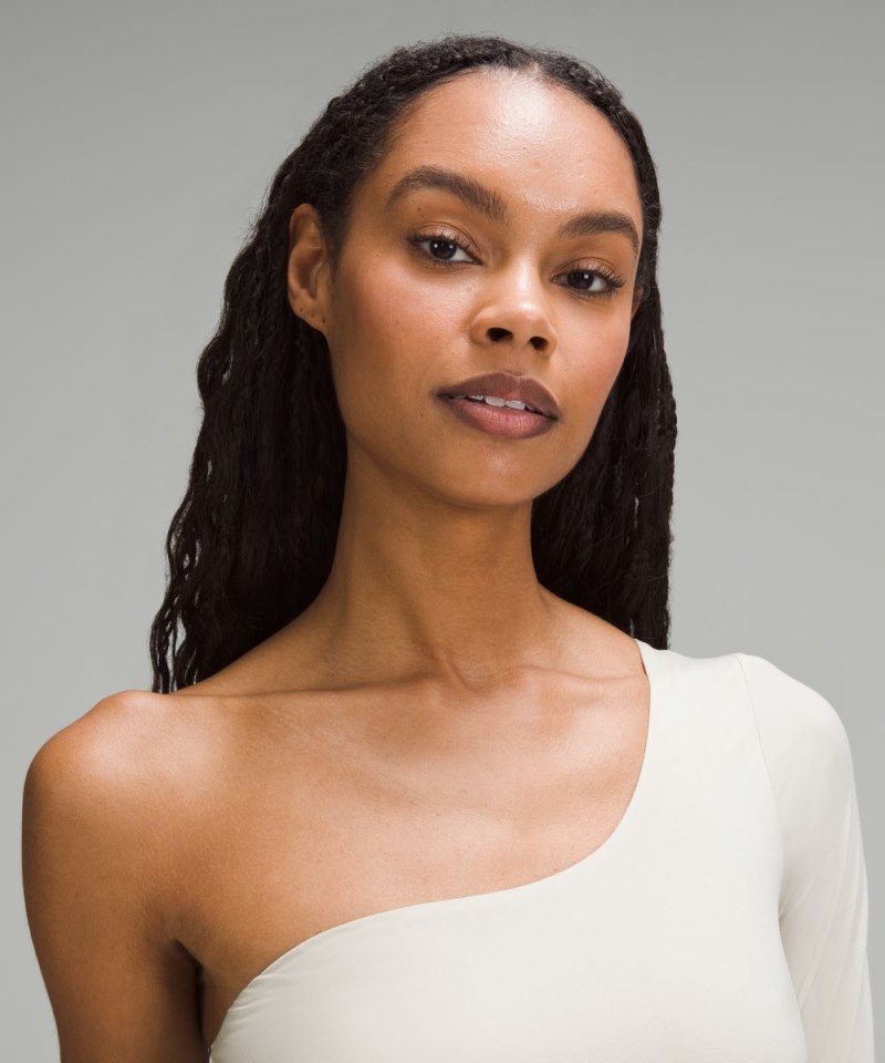 Lululemon Wundermost Ultra-Soft Nulu Long-Sleeve One-Shoulder Bodysuit Mojave Tan Online Outlet Sale