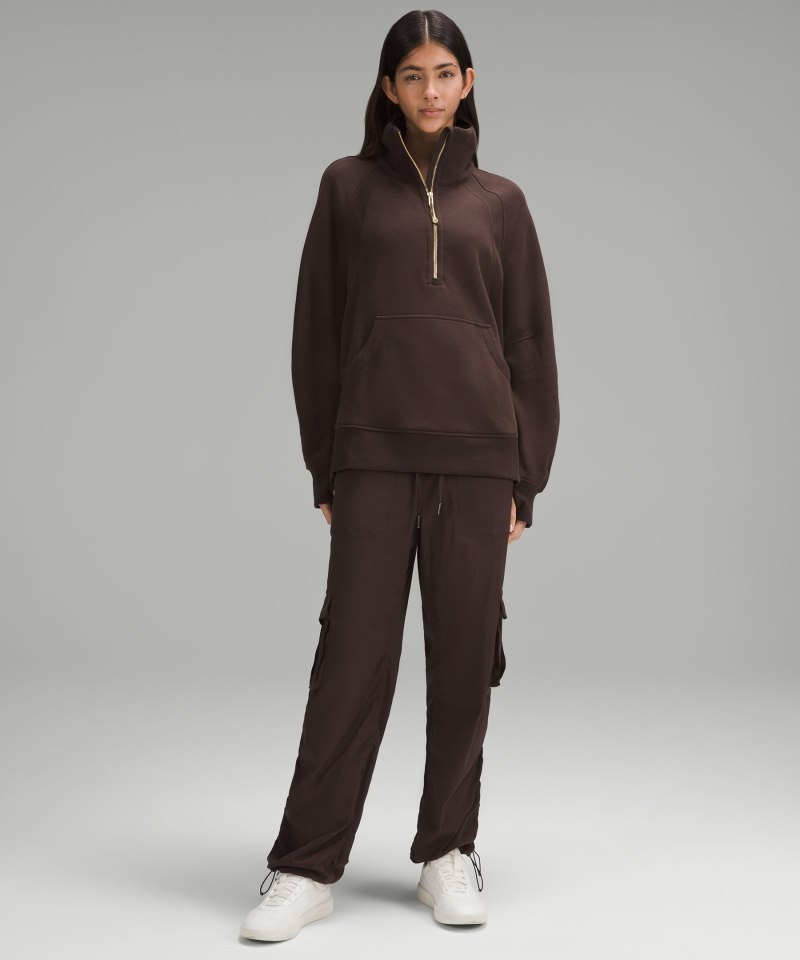 Lululemon Scuba Oversized Funnel-Neck Half Zip *Long Espresso / Gold Online Outlet Sale