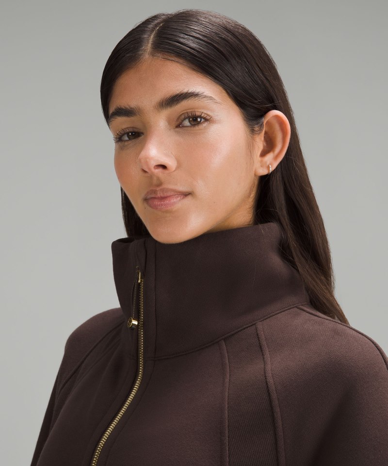 Lululemon Scuba Oversized Funnel-Neck Half Zip *Long Espresso / Gold Online Outlet Sale