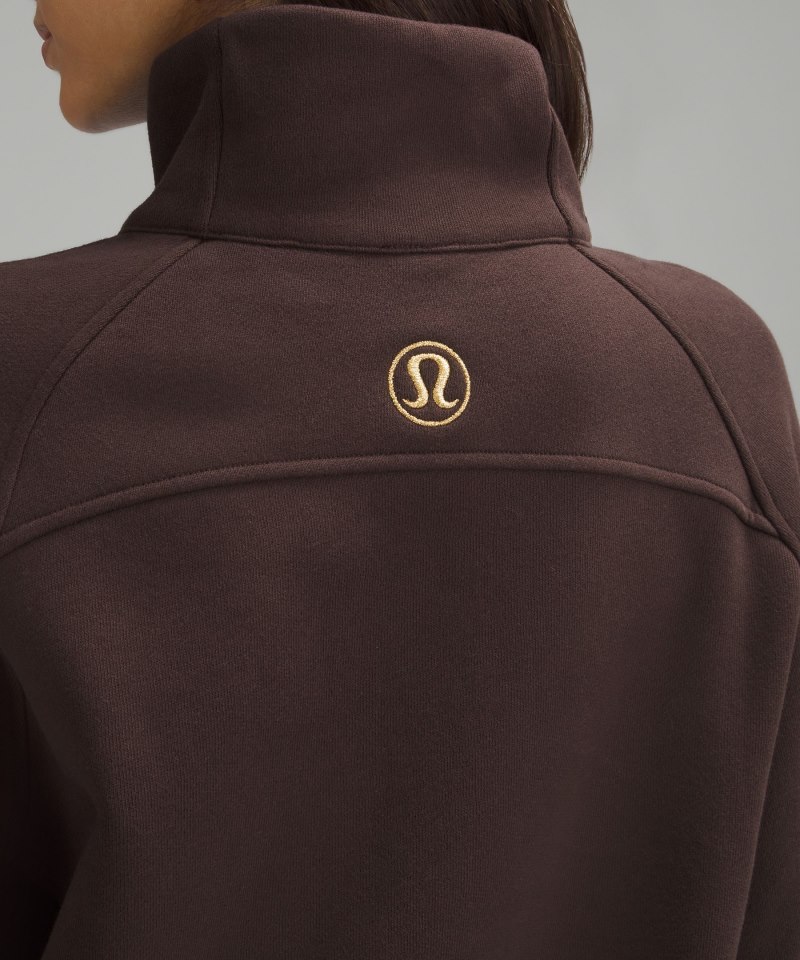 Lululemon Scuba Oversized Funnel-Neck Half Zip *Long Espresso / Gold Online Outlet Sale