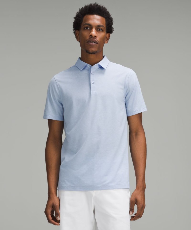 Lululemon Evolution Short-Sleeve Polo Shirt Heathered Blue Linen Online Outlet Sale