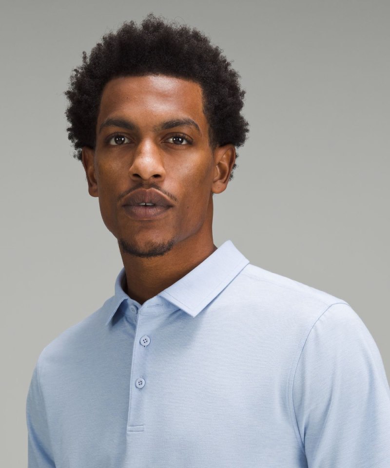 Lululemon Evolution Short-Sleeve Polo Shirt Heathered Blue Linen Online Outlet Sale
