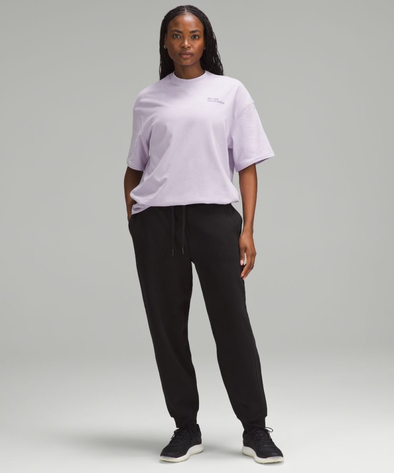 Lululemon Brushed Heavyweight Cotton Crewneck T-Shirt Lilac Ether Online Outlet Sale