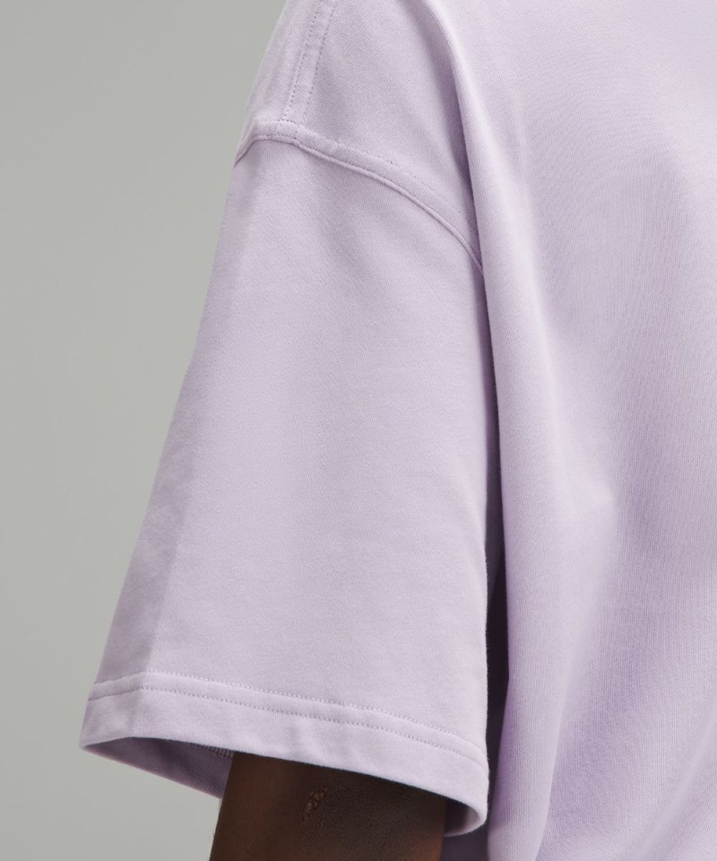 Lululemon Brushed Heavyweight Cotton Crewneck T-Shirt Lilac Ether Online Outlet Sale