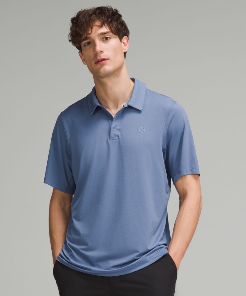 Lululemon Logo Sport Polo Short Sleeve Oasis Blue Online Outlet Sale