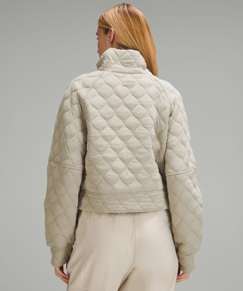Lululemon Scuba Oversized Quilted Half Zip Riverstone Online Outlet Sale