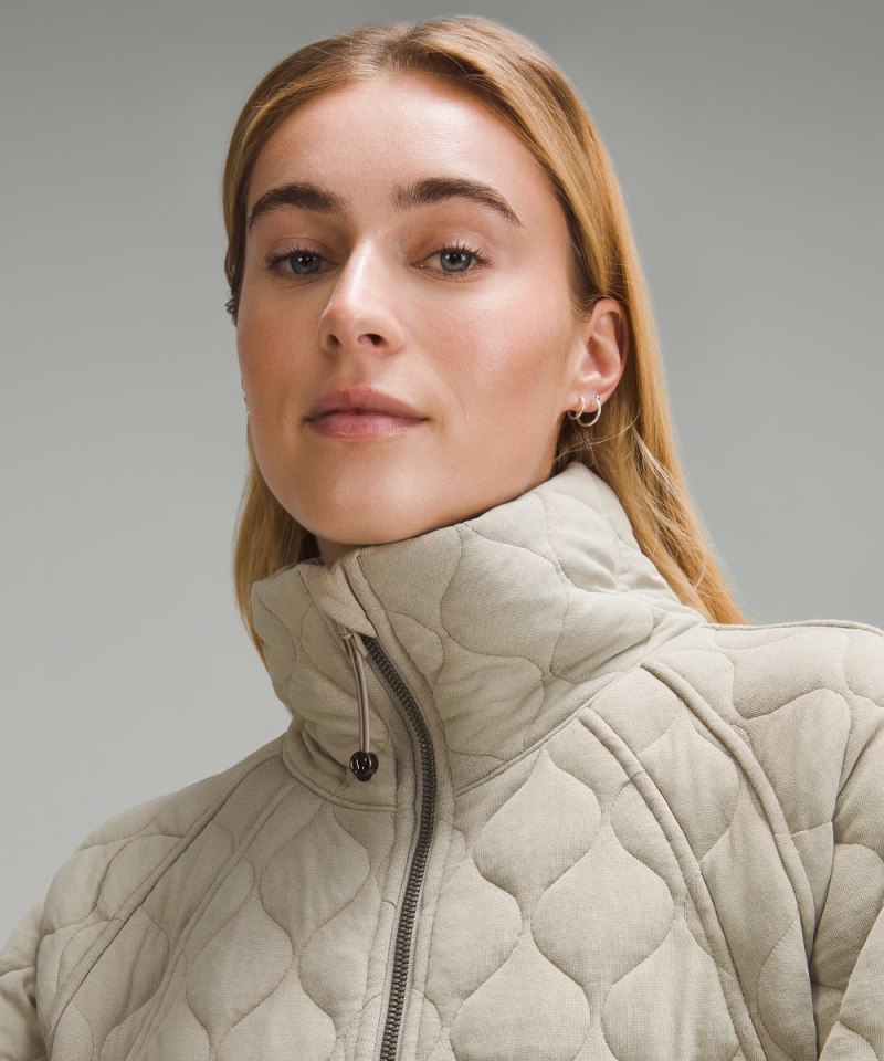 Lululemon Scuba Oversized Quilted Half Zip Riverstone Online Outlet Sale