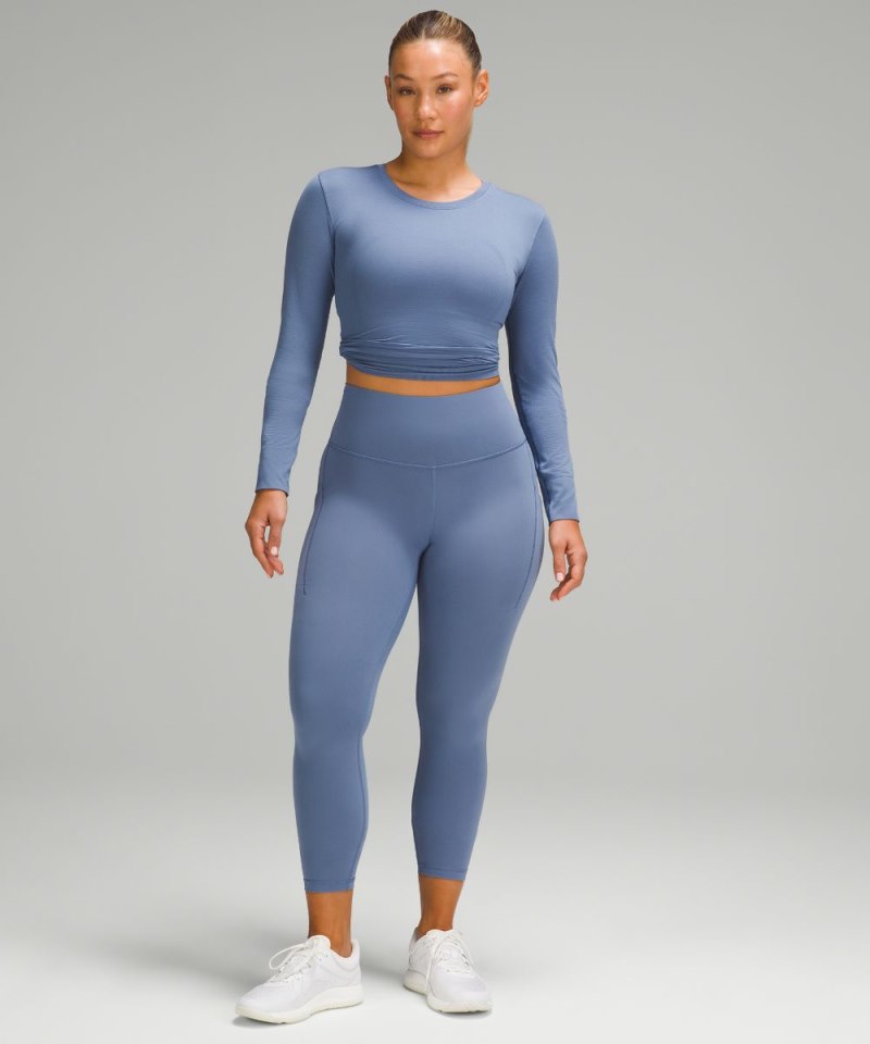 Lululemon Wunder Train Contour Fit High-Rise Tight with Pockets 25" Oasis Blue Online Outlet Sale