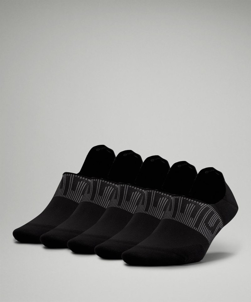 Lululemon Women's Power Stride No-Show Socks with Active Grip *5 Pack Black Online Outlet Sale