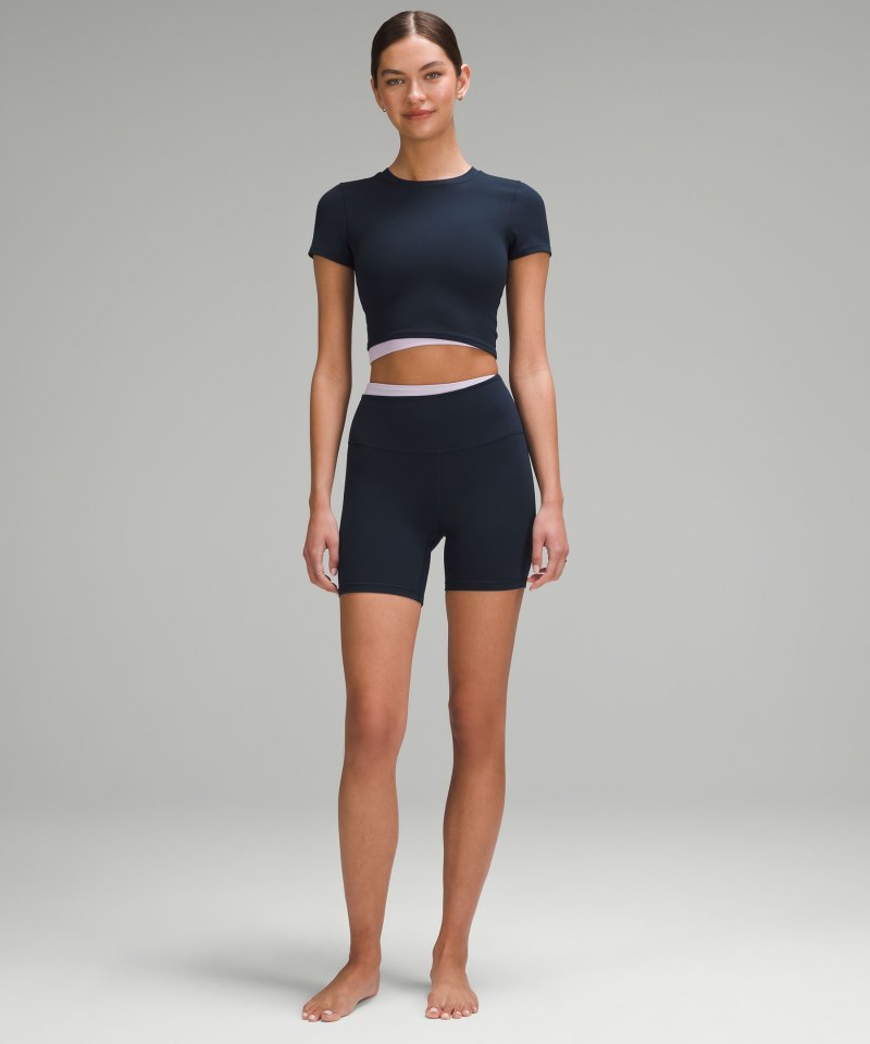 Lululemon lululemon Align™ High-Rise Short 6" *Colour Block True Navy / Lilac Ether Online Outlet Sale