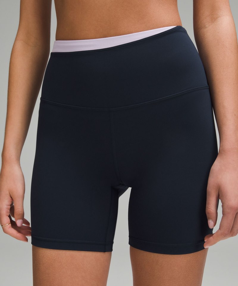 Lululemon lululemon Align™ High-Rise Short 6" *Colour Block True Navy / Lilac Ether Online Outlet Sale