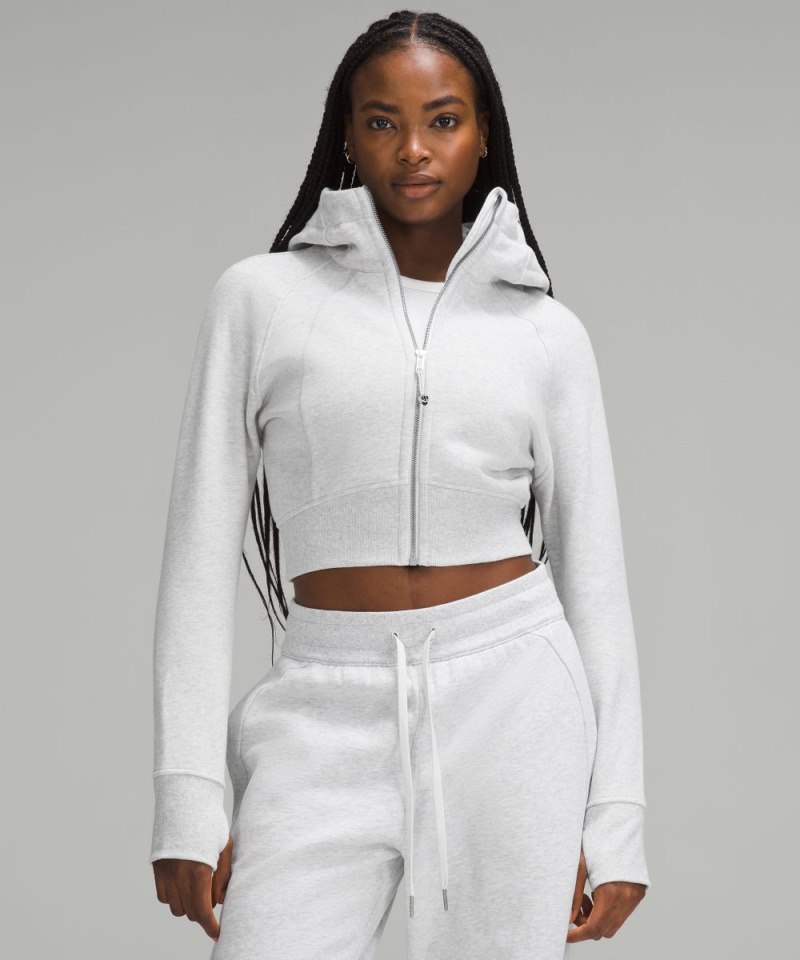 Lululemon Scuba Full-Zip Cropped Hoodie Heathered Core Ultra Light Grey Online Outlet Sale