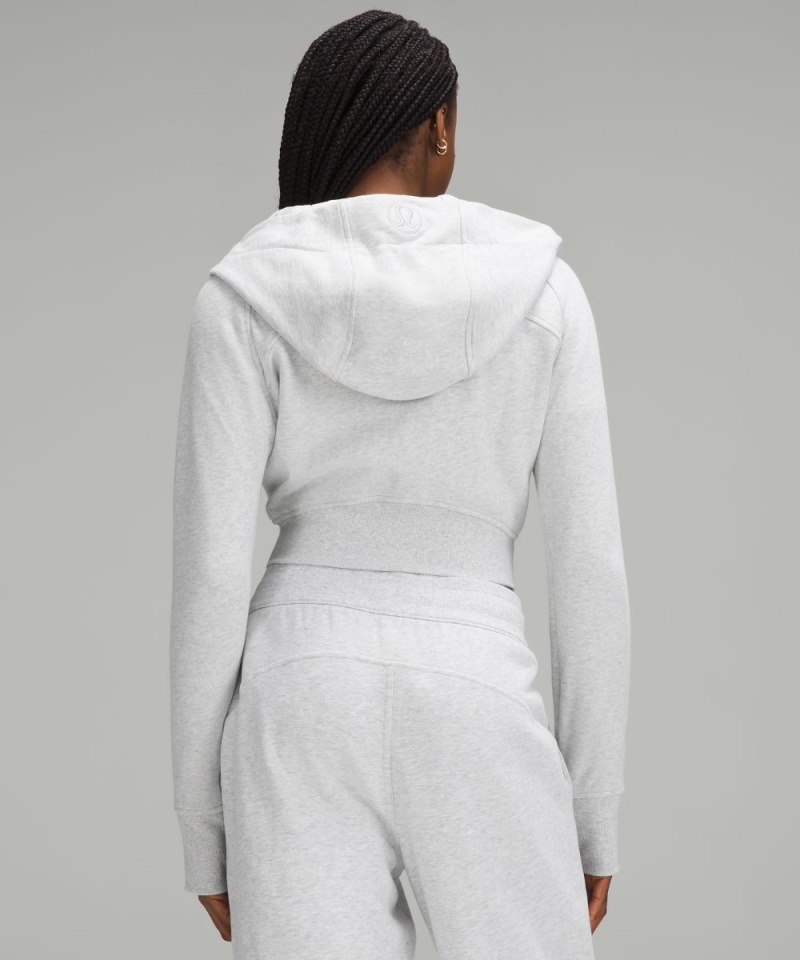 Lululemon Scuba Full-Zip Cropped Hoodie Heathered Core Ultra Light Grey Online Outlet Sale