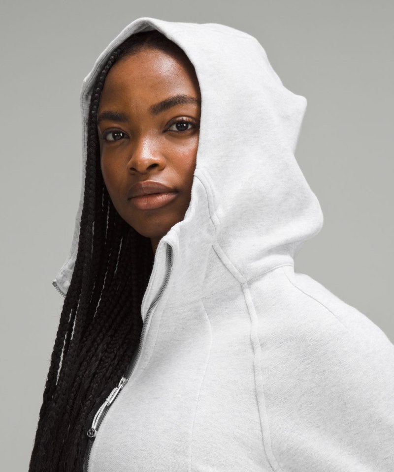 Lululemon Scuba Full-Zip Cropped Hoodie Heathered Core Ultra Light Grey Online Outlet Sale