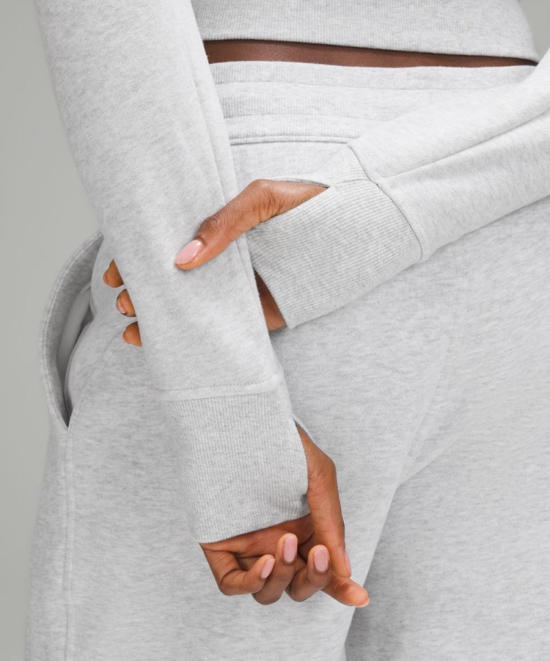 Lululemon Scuba Full-Zip Cropped Hoodie Heathered Core Ultra Light Grey Online Outlet Sale