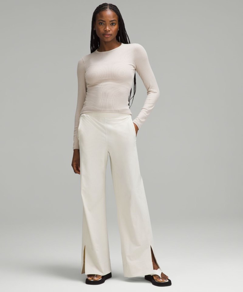 Lululemon Stretch Woven Wide-Leg High-Rise Pant Bone Online Outlet Sale