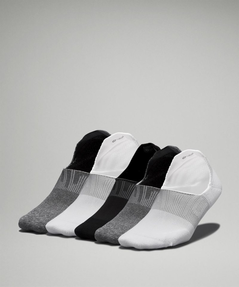 Lululemon Women's Power Stride No-Show Socks with Active Grip *5 Pack White / Heather Grey / Black Online Outlet Sale