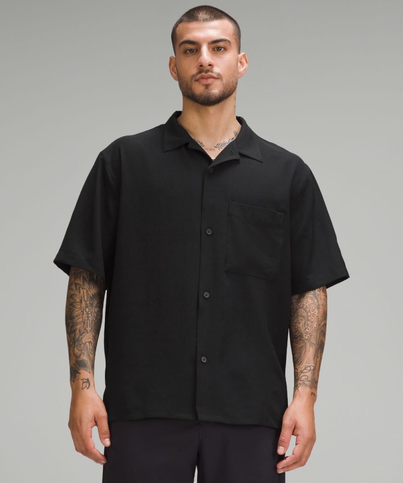 Lululemon Lightweight Camp Collar Button-Up Shirt Black Online Outlet Sale