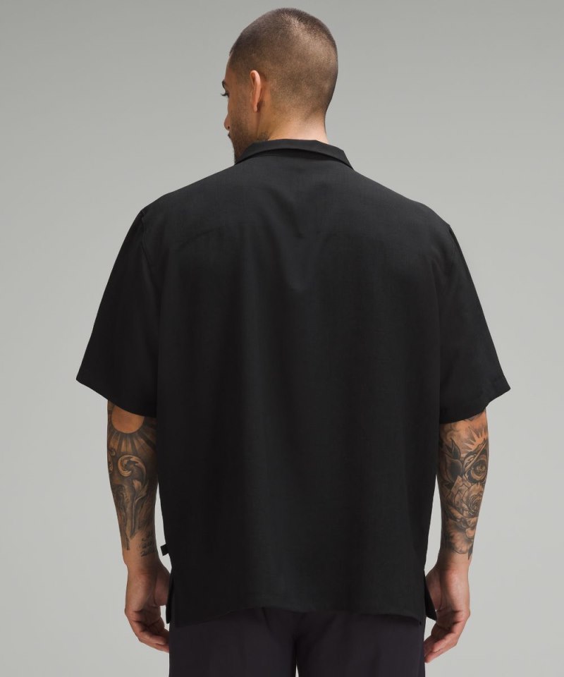 Lululemon Lightweight Camp Collar Button-Up Shirt Black Online Outlet Sale