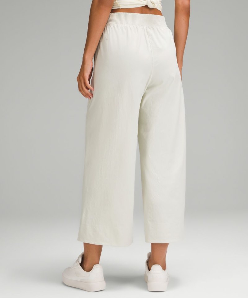 Lululemon Stretch Woven High-Rise Wide-Leg Cropped Pant Bone Online Outlet Sale